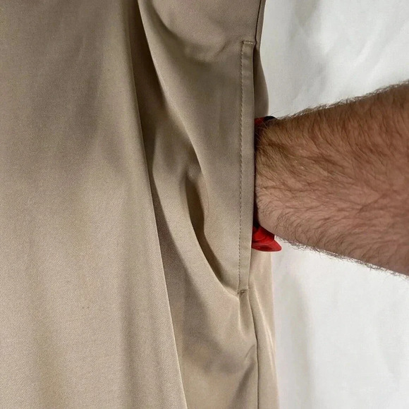 Slazenger Golf Pants Men's 36x30 Solid Beige Pockets Button Zip Poly Blend - Picture 4 of 9